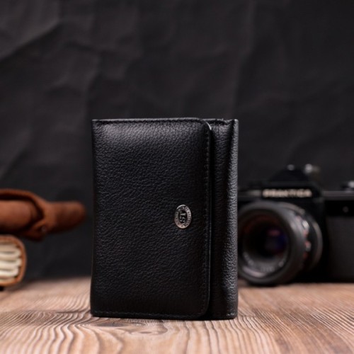 Гаманець ST Leather З натуральної шкіри Чорний (19477)