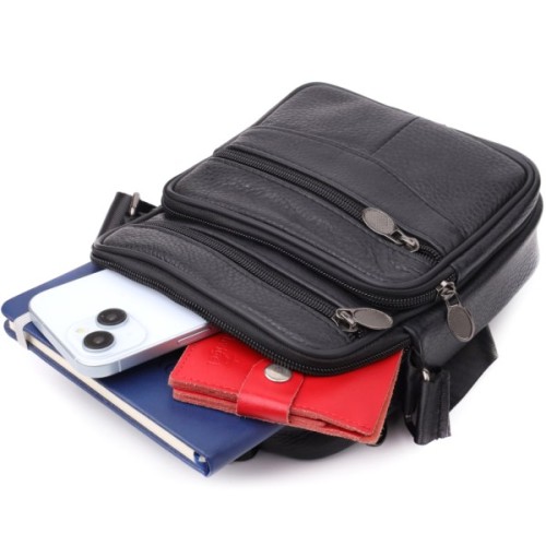 Сумка Vintage З натуральної шкіри Чорна (22864)