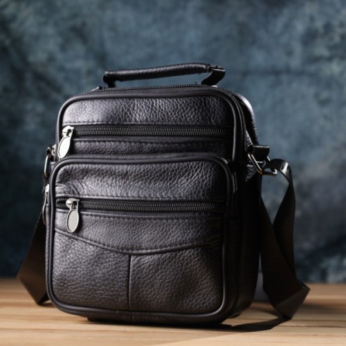 Сумка Vintage З натуральної шкіри Чорна (22864)