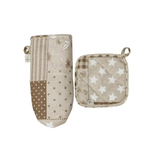 Кухонна прихватка Прованс Печворк беж Господиня 20х20 см (031496)