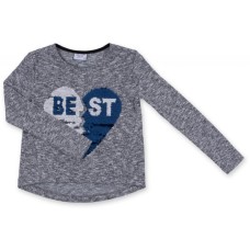 Кофта дитяча Breeze з аплікацією з паєток "BEST" (1257_1-116G-gray blue)