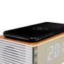 Настільний годинник Technoline з радіо WT487 Wireless Mobile Charging White/Brown (DAS302715)