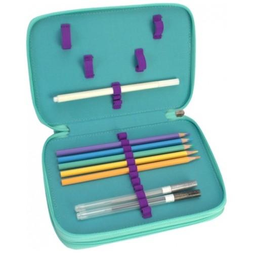 Пенал Cool For School 2 відділення з відворотами Фіолетовий (CF87279)