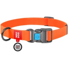Нашийник для тварин WAUDOG Waterproof з QR паспортом Ш 20 мм Д 28-40 см помаранчевий (27454)