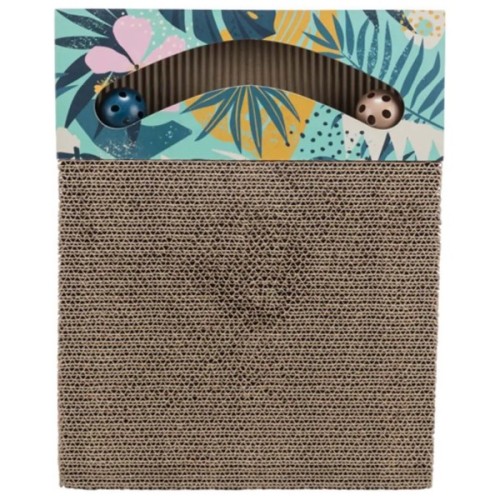 Дряпка (кігтеточка) для котів Trixie картонна з м'ячиками та м'ятою 38×5×30 см (4011905480060)