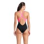 Купальник Arena Dreamhline Swimsuit V Back 008328-500 чорний, фіолетовий, бірюзовій 44 (3468337427988)