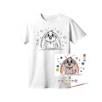 Набір для творчості Rosa футболка-розмальовка, Funny Вunny, бавовна 100, розмір XS (4823098544838)