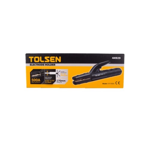 Тримач електродів Tolsen Профі, 500 A, нейлон, 270 mm, залізо латунь (44929)