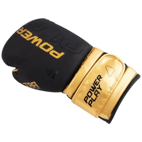 Боксерські рукавички PowerPlay 3024 Ultra Mat Чорно-Золоті 8 унцій (PP_3024_8oz_Bl/Gold)