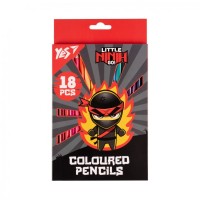 Олівці кольорові Yes 18 кол Ninja червоно сірий (290737)