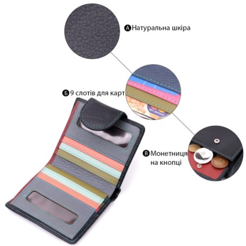 Гаманець ST Leather Шкіряний Чорний (19454)