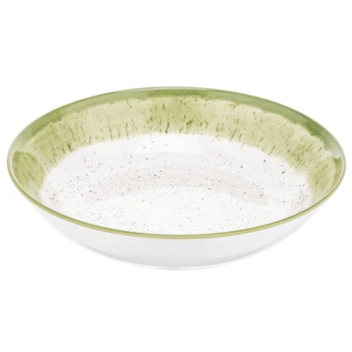 Тарілка Ardesto Siena, 20см, порцеляна, біло-зелений (AR2920SWG)