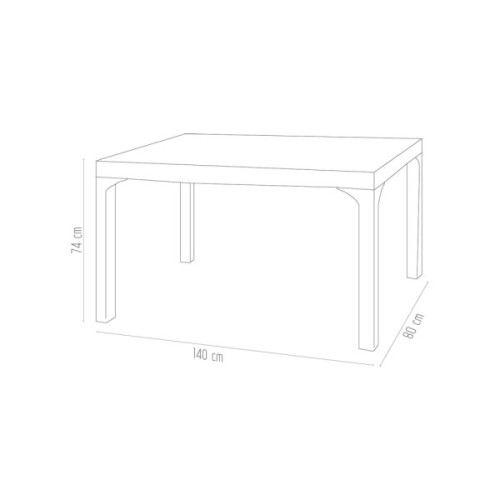 Стіл садовий Irak Plastik під ротанг 80х140 см білий (4775)