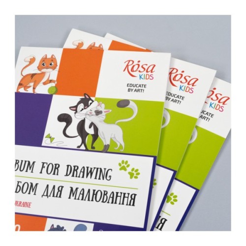 Альбом для малювання Rosa Kids склейка Cats А4 20 аркушів (4823098543046)
