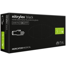 Медичні рукавички Mercator Medical Nitrylex Black Нітрилові Неопудрені діагностичні Розмір S 100 шт. Чорні (3.1017) (5906615037613/5906615132295)