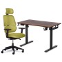 Комплект офісних меблів Mealux PowerDesk Lite Walnut + Leo Air Plus Green (EVO-201 Lite Walnut/B +Y-546 KZ)