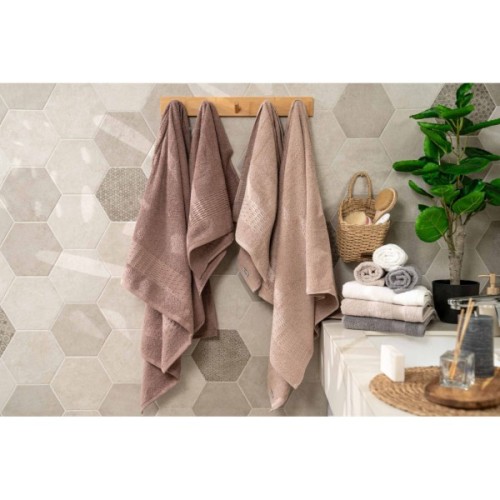 Рушник Ardesto набір махрових Lotus 2 шт 50х90 см індіго, 70х140см, 100% бавовна, беж (ART2357NS)