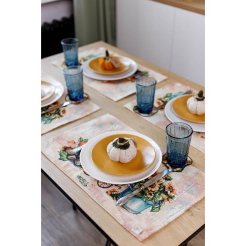 Серветка на стіл Прованс гобеленова Гарбузові гноми 30х50 см (036238)