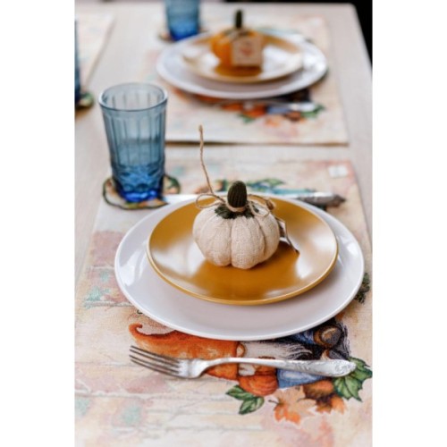 Серветка на стіл Прованс гобеленова Гарбузові гноми 30х50 см (036238)