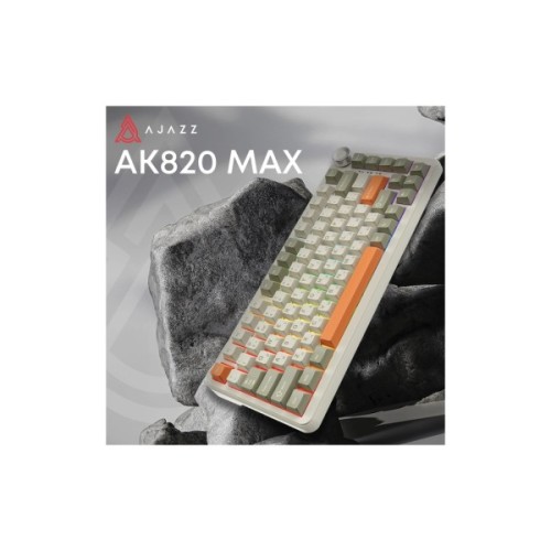 Клавіатура Ajazz AK820 MAX Flying Fish Switch RGB Wireless/Bluetooth/USB Beige (AK820MAX-FF-R)