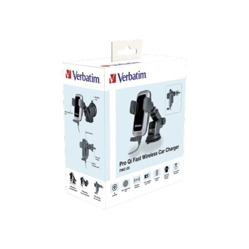 Універсальний автотримач Verbatim FWC-03 with Pro Qi Fast Wireless Car Charger (49554)