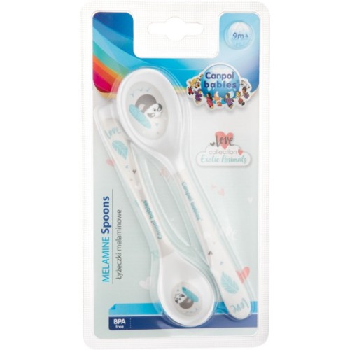 Набір дитячого посуду Canpol babies Exotic Animals ложечок з меламiну 2 шт Сірий (4/530_grey)