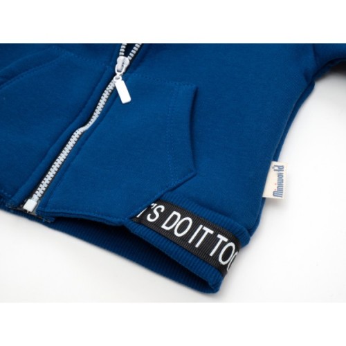 Кофта дитяча Miniworld на блискавці на флісі (16758-80B-blue)