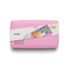 Гуашеві фарби HIMI Jelly Cup 18 кольори по 30 мл,, рожевий пластик.пенал (6974712453697)