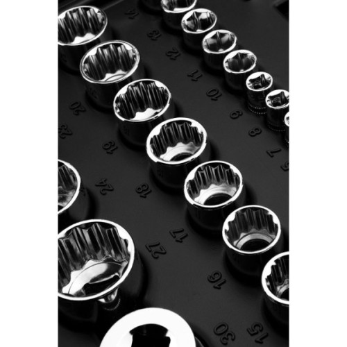 Набір інструментів Neo Tools 86шт, 1/2", 1/4", CrV, кейс (10-060)