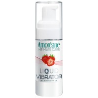 Інтимний гель-змазка Amoreane Рідкий вібратор Strawberry з ароматом полуниці 30 мл (8433345601007)