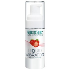 Інтимний гель-змазка Amoreane Рідкий вібратор Strawberry з ароматом полуниці 30 мл (8433345601007)