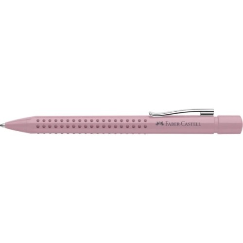 Ручка кулькова Faber-Castell автоматична Grip 2010, корпус пудровий рожевий, стрижень синій М (0.7 мм) (32028)