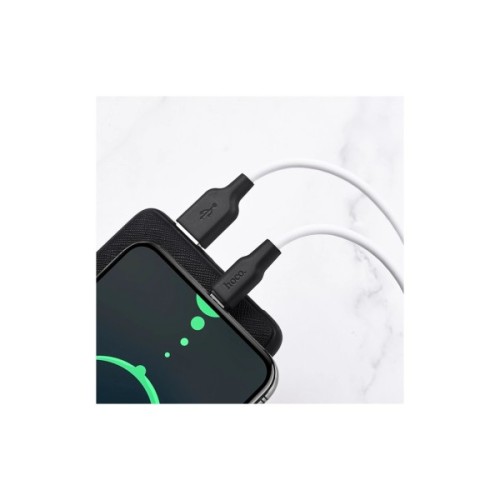 Дата кабель USB 2.0 AM to USB-C 1.0m 3A silicone black+white HOCO (6931474711915)