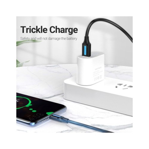 Дата кабель USB 2.0 AM to Micro 5P 1.0m 3A black Vention (COLBF)