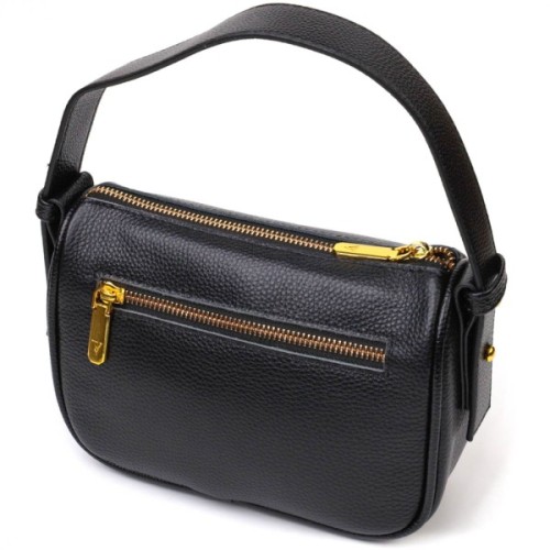 Сумка Vintage На плече крос-боді з натуральної шкіри Чорна (22127)