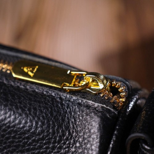 Сумка Vintage На плече крос-боді з натуральної шкіри Чорна (22127)