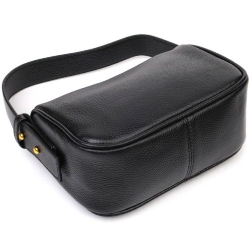 Сумка Vintage На плече крос-боді з натуральної шкіри Чорна (22127)