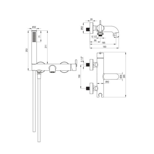 Душовий гарнітур Deante Silia (BQS_R11M)