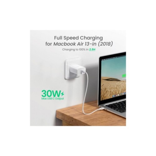 Зарядний пристрій Ugreen USB-C PD30W CD127 white (70161)