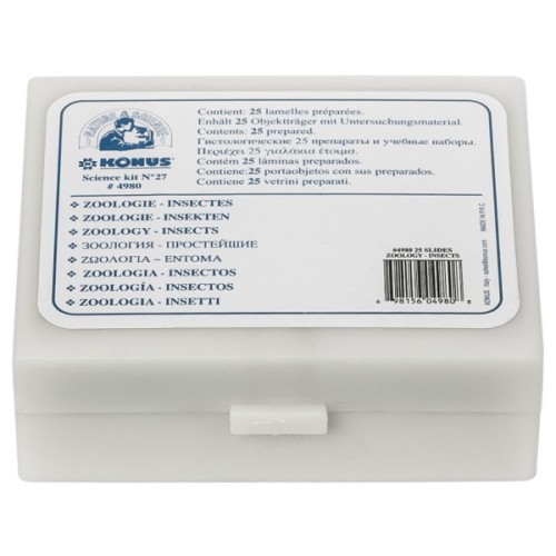 Набір мікропрепаратів Konus Зоологія Комахи 25 шт (4980)