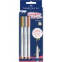 Набір маркерів Faber-Castell тонких для декору Goldfaber Creative Marker Metallic Brush, 3 кольори, В (пензель) (33005)