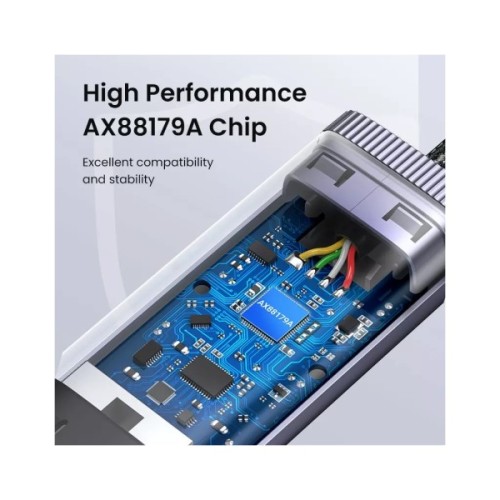 Перехідник USB-C to RJ45 Ethernet 1000Mbps gray Ugreen (40322)