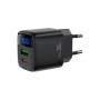 Зарядний пристрій Acefast 1xUSB-C + 1xUSB 35W GaN with digital display black (6974316284468)
