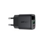 Зарядний пристрій Acefast 1xUSB-C + 1xUSB 35W GaN with digital display black (6974316284468)