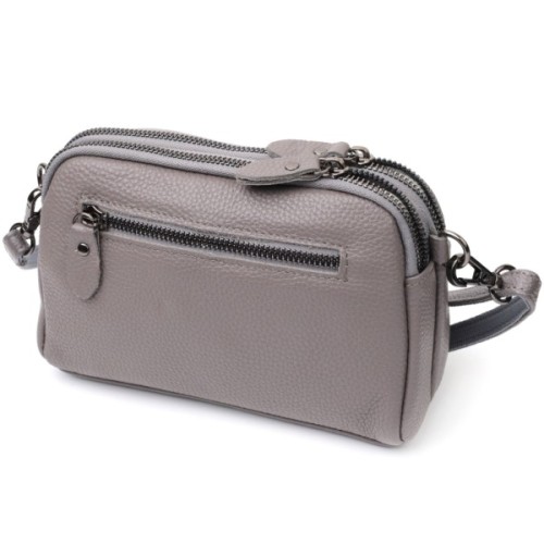 Сумка Vintage З натуральної шкіри Сіра (22278)