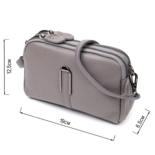 Сумка Vintage З натуральної шкіри Сіра (22278)