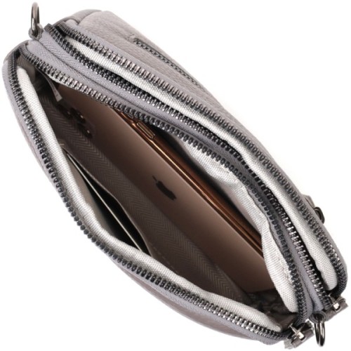 Сумка Vintage З натуральної шкіри Сіра (22278)