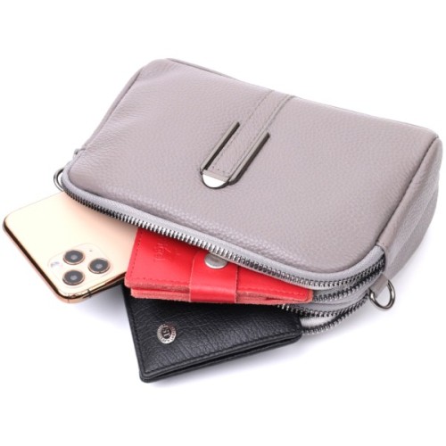 Сумка Vintage З натуральної шкіри Сіра (22278)