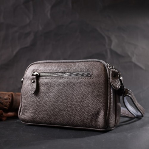 Сумка Vintage З натуральної шкіри Сіра (22278)