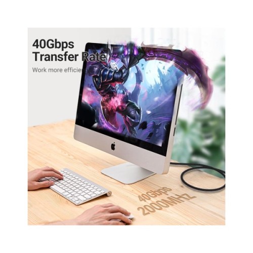 Патч-корд 5м, S/FTP cat 8 RJ-45 COPPER black Vention (IKGBJ)